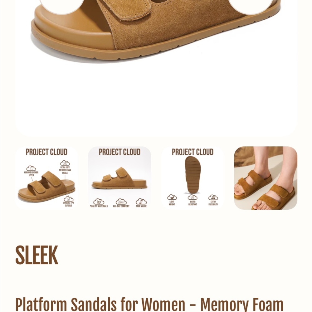 Project Cloud slides SLEEK.A suede 7.5 - Picture 6 of 8